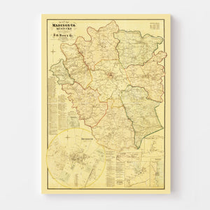 Vintage Map of Madison County, Kentucky 1876