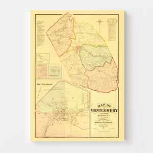 Vintage Map of Montgomery County, Kentucky 1879