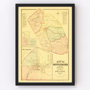 Vintage Map of Montgomery County, Kentucky 1879