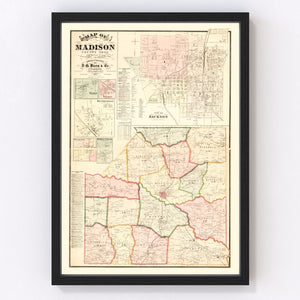 Vintage Map of Madison County, Tennessee 1877
