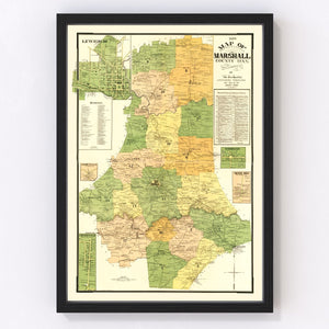 Vintage Map of Marshall County, Tennessee 1899