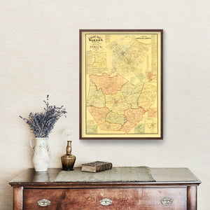 Vintage Map of Warren County, Kentucky 1877