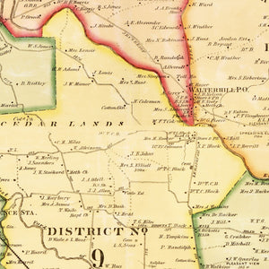 Vintage Map of Rutherford County, Tennessee 1878