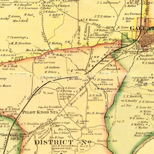 Vintage Map of Sumner County, Tennessee 1878