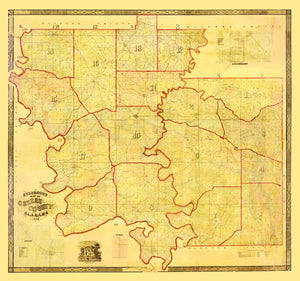Vintage Map of Greene County, Alabama 1856