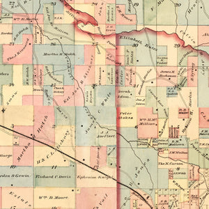 Vintage Map of Hale County, Alabama 1870