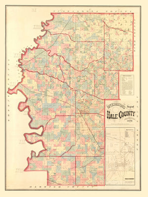 Vintage Map of Hale County, Alabama 1870