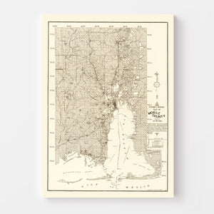 Vintage Map of Mobile County, Alabama 1895