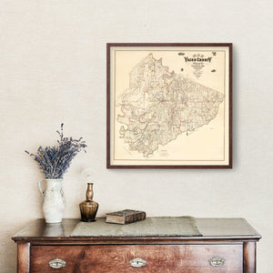 Vintage Map of Yazoo County, Mississippi 1874