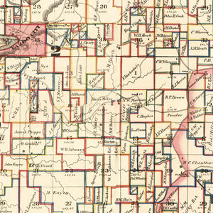 Vintage Map of Yazoo County, Mississippi 1874