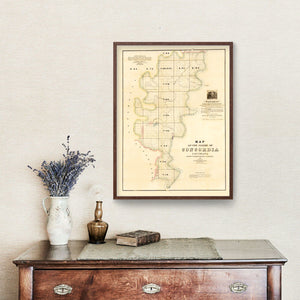 Vintage Map of Concordia Parish, Louisiana 1860