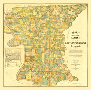 Vintage Map of East Baton Rouge Parish, Louisiana 1895