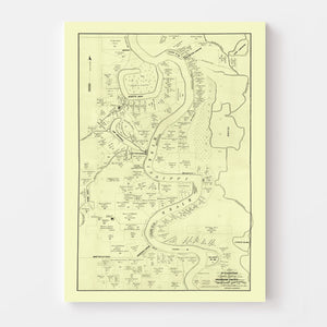 Vintage Map of Carroll Parish, Louisiana 1860