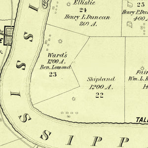 Vintage Map of Carroll Parish, Louisiana 1860