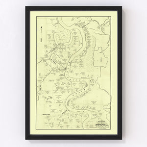 Vintage Map of Carroll Parish, Louisiana 1860