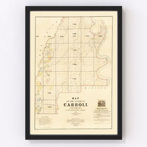 Vintage Map of Carroll Parish, Louisiana 1860