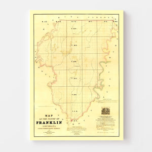 Vintage Map of Franklin Parish, Louisiana 1860
