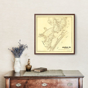 Vintage Map of Aransas County, Texas 1880