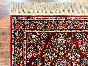 Karastan Rug 3x5 Red Sarouk #785, Small Karastan Wool Pile Rug, Original 700 Series, Discontinued Vintage Karastan Carpet