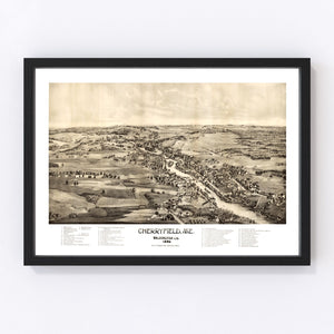 Vintage Map of Cherryfield, Maine 1896