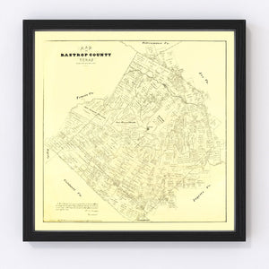Vintage Map of Bastrop County, Texas 1879