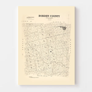 Vintage Map of Borden County, Texas 1892