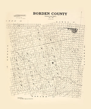 Vintage Map of Borden County, Texas 1892