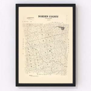 Vintage Map of Borden County, Texas 1892