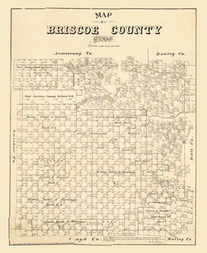 Vintage Map of Briscoe County, Texas 1897