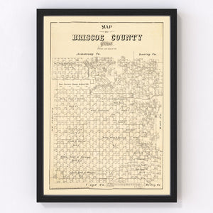 Vintage Map of Briscoe County, Texas 1897