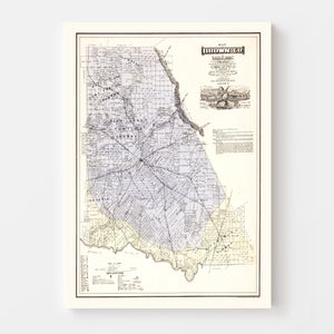 Vintage Map of Brown County, Texas 1876