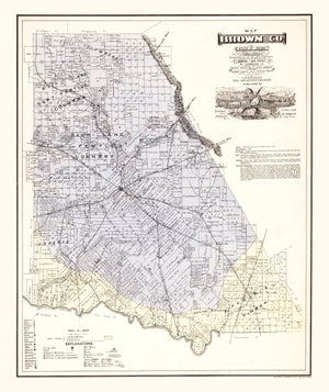 Vintage Map of Brown County, Texas 1876