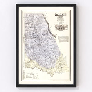 Vintage Map of Brown County, Texas 1876