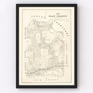 Vintage Map of Clay County, Texas 1879