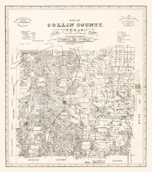 Vintage Map of Collin County, Texas 1881