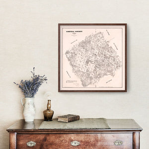Vintage Map of Coryell County, Texas 1879