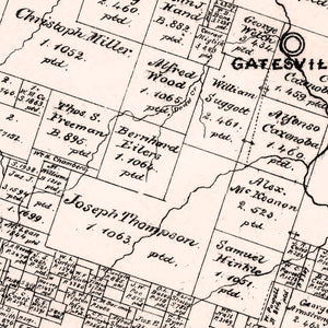 Vintage Map of Coryell County, Texas 1879