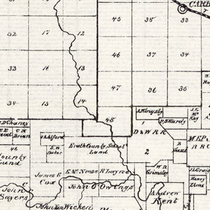 Vintage Map of Eastland County, Texas 1890