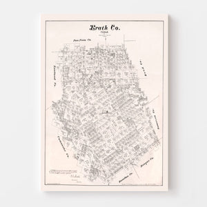 Vintage Map of Erath County, Texas 1879