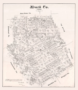 Vintage Map of Erath County, Texas 1879