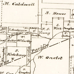 Vintage Map of Fannin County, Texas 1870