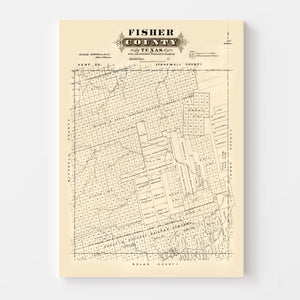 Vintage Map of Fisher County, Texas 1870
