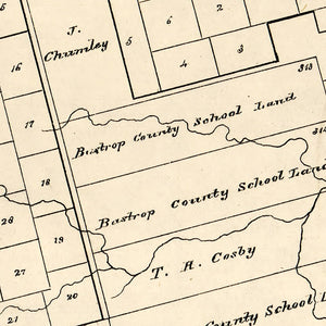 Vintage Map of Fisher County, Texas 1870