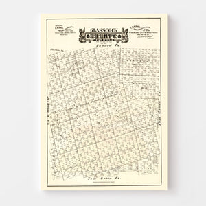 Vintage Map of Glasscock County, Texas 1888