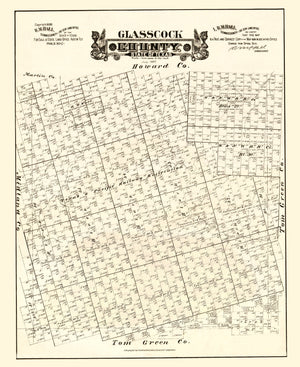 Vintage Map of Glasscock County, Texas 1888