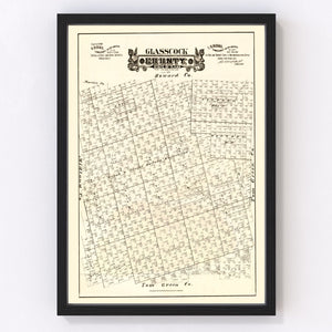 Vintage Map of Glasscock County, Texas 1888