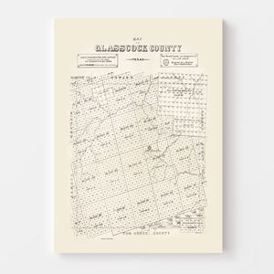 Vintage Map of Glasscock County, Texas 1890