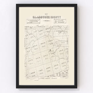 Vintage Map of Glasscock County, Texas 1890
