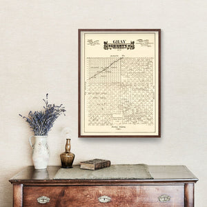 Vintage Map of Gray County, Texas 1888