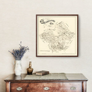 Vintage Map of Guadalupe County, Texas 1880
